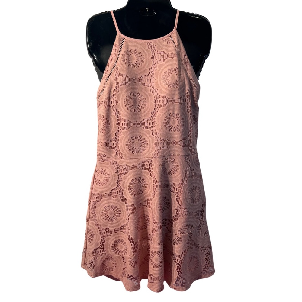 NWT | Speechless |Pink Lace high neck spaghetti strap dress|Size:L Juniors